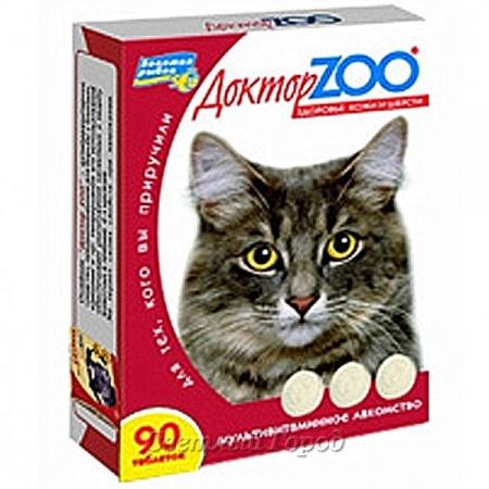 Доктор ZOO для кошек 90таб Биотин+таурин 